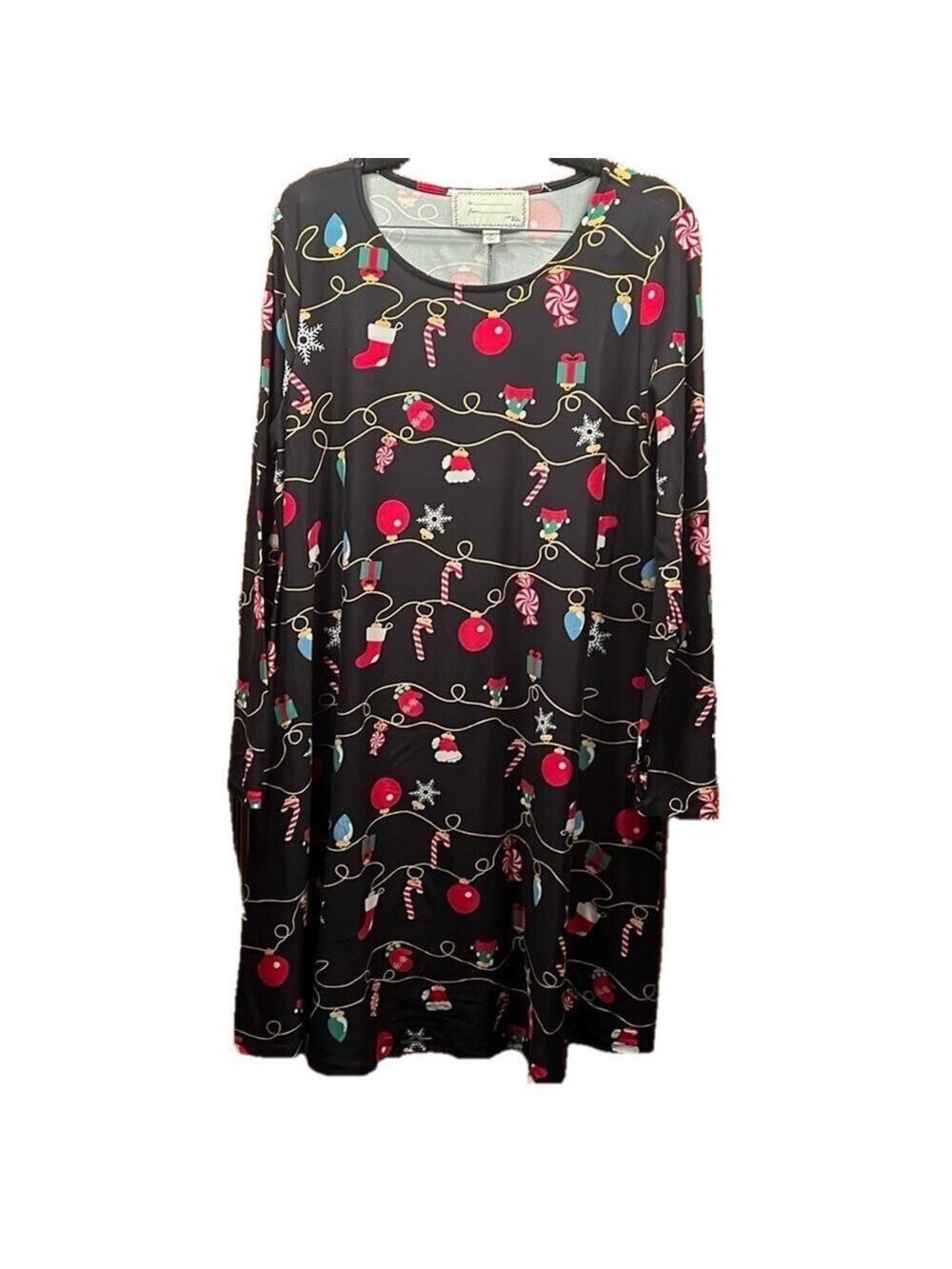 With Love Derek, Christmas Nightgown, SZ 2X, PTP 23”, L39”, (T2-341)